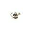 Witgouden slagring met diamant 14 krt