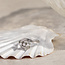 Witgouden slagring met diamant 14 krt