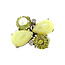 White gold ring with green color stone and diamond 18 crt