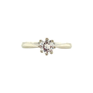 White gold solitaire ring with diamond 18 kt