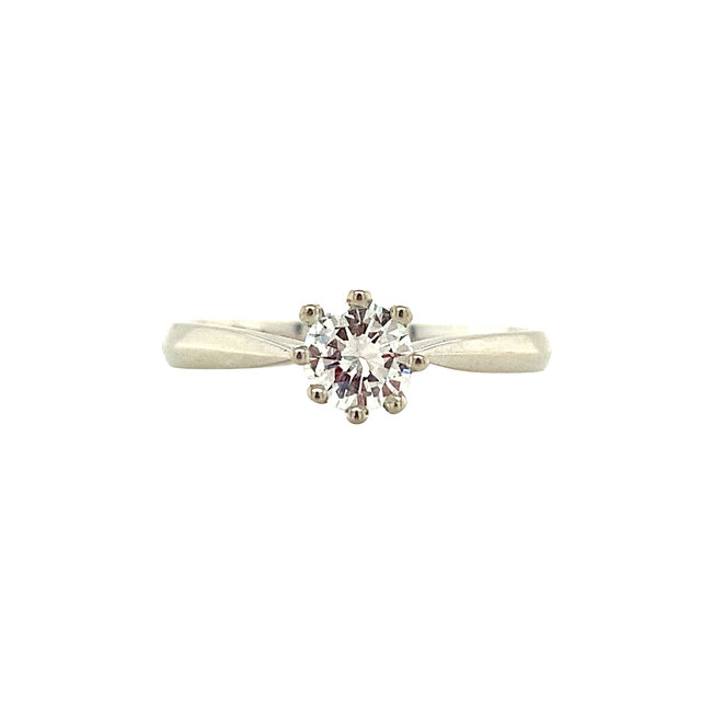 White gold solitaire ring with diamond 18 kt