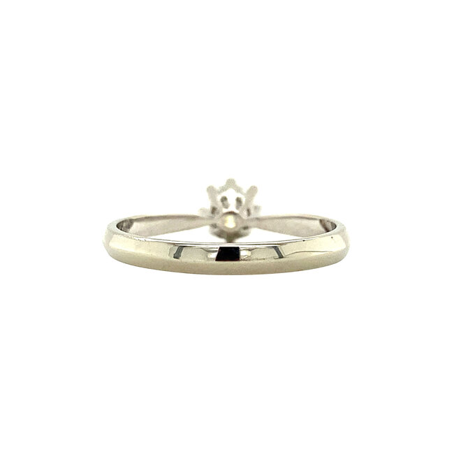 Witgouden solitair ring met diamant 18 krt