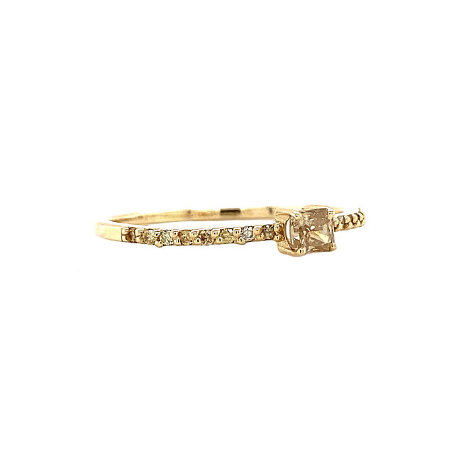 Gouden ring met diamant 14 krt