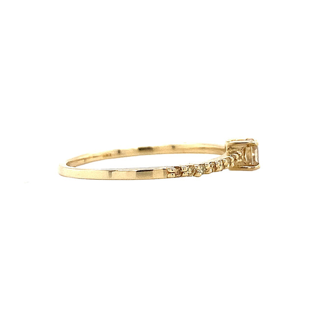 Gouden ring met diamant 14 krt