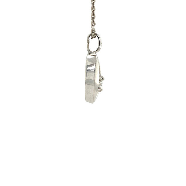 White gold pendant with diamond 14 kt