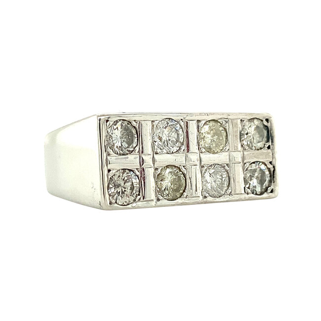 Witgouden ring met diamant 14 karaat