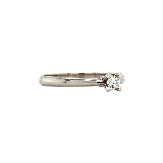 White gold solitaire ring with diamond 14 kt* new