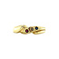 Gouden ring met Robijn, diamant en saffier 14 krt