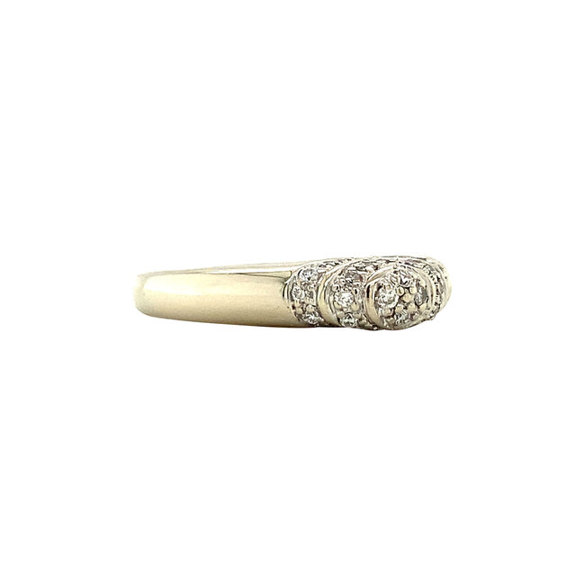 Witgouden ring met diamant 14 krt