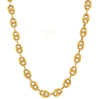 Goldenes Collier Kaffeebohnen 60 cm 14 kt