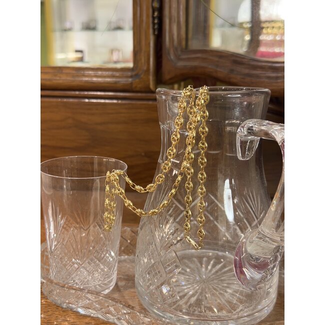 Goldenes Kaffeebohnen-Collier 60 cm 14 kt