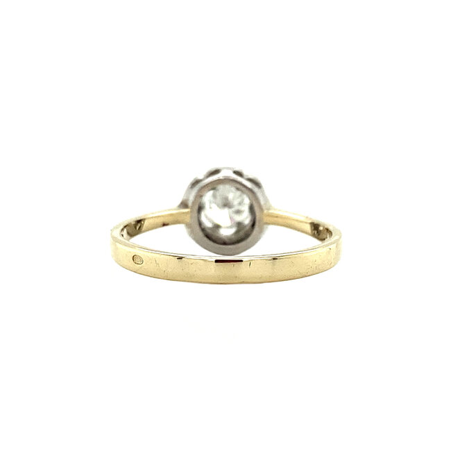 Gold solitaire ring with diamond 14 kt