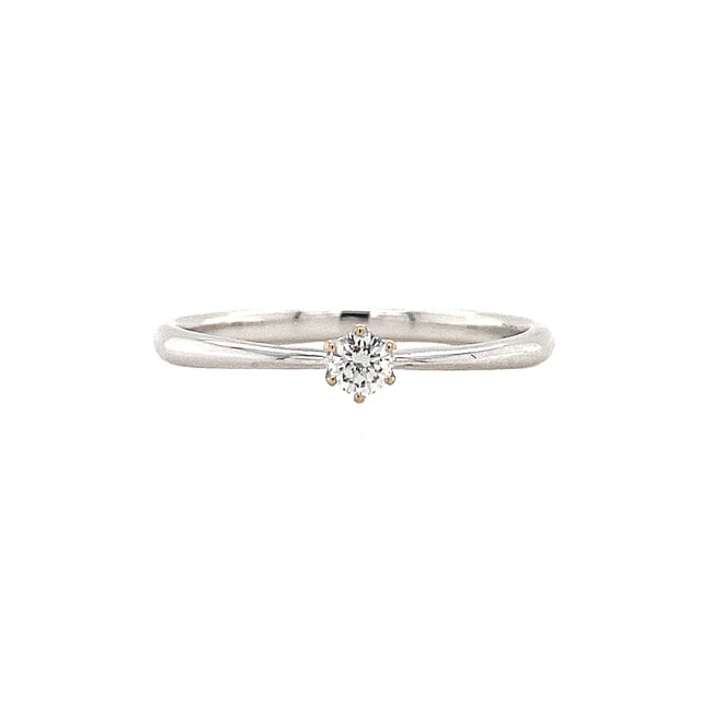 White gold solitaire ring with diamond 14 kt* new