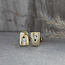 Gold stud earrings with zirconia 14 crt