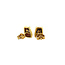 Gold stud earrings with zirconia 14 crt