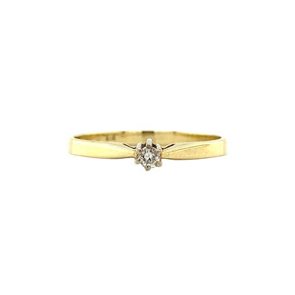 Gold-Solitärring mit Diamant 14 kt* neu