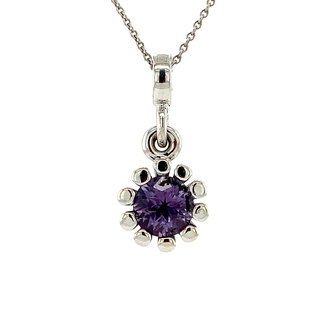 Weißgold-Clip-Anhänger mit Amethyst 14 Karat