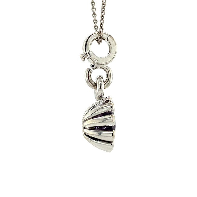 White gold clip pendant with amethyst from Bon Jewelry 14 kt