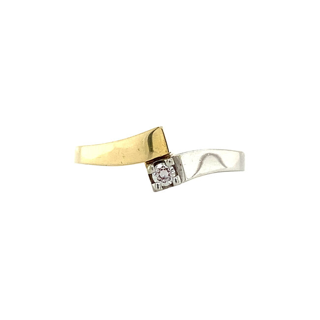 Gold ring with diamond 14 crt