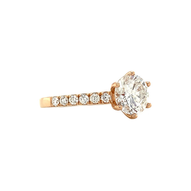 Rosegouden ring met diamant 1.42ct. 18 karaat*nieuw