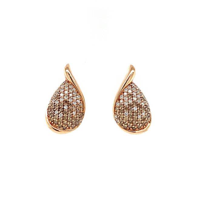 Roségoldene Ohrstecker mit Diamant 14 kt* neu