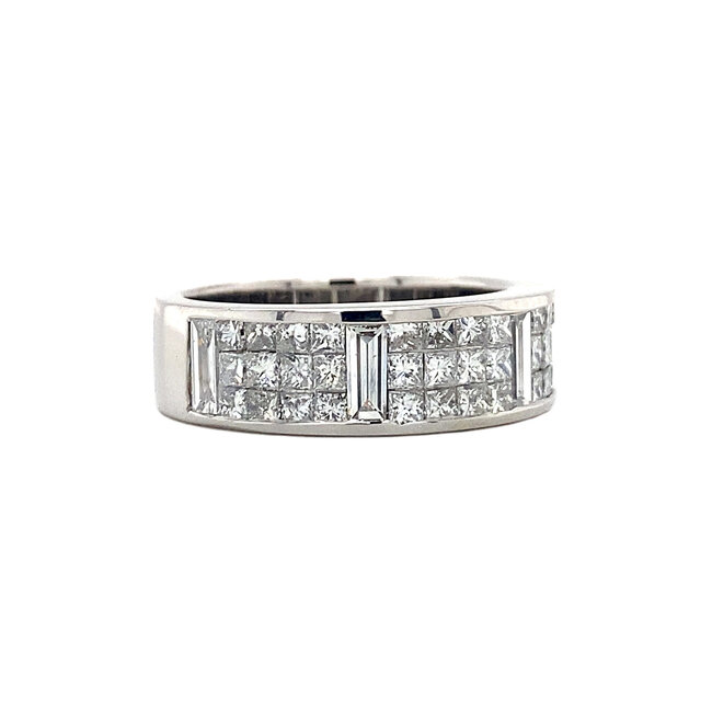White gold ring with diamond 14 kt