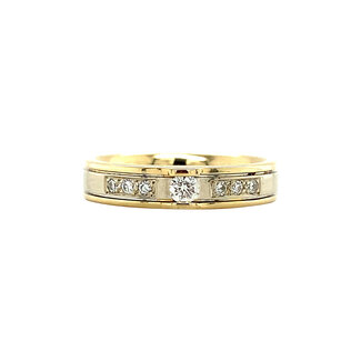 Gouden trouwring met diamant 14 krt
