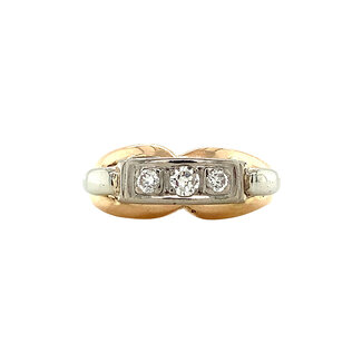 Goldener Ring mit Diamant 14 kt