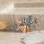 Witgouden hanger met diamant en gekleurd glas 18 krt