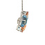 Witgouden hanger met diamant en gekleurd glas 18 krt