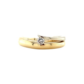 Gouden ring met diamant 14 krt