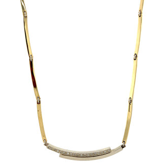 Goldener Choker mit Diamant 42 cm 14 kt