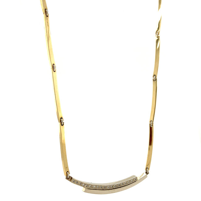 Goldenes Choker mit Diamant 42 cm 14 kt