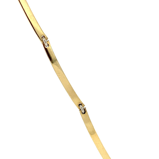 Goldenes Choker mit Diamant 42 cm 14 kt