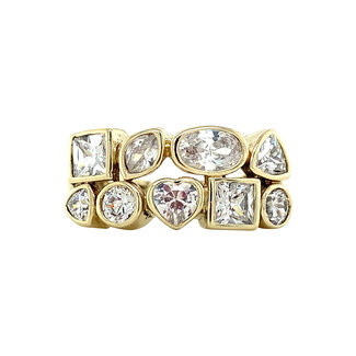 Goldener Ring mit Zirkonia 14 kt