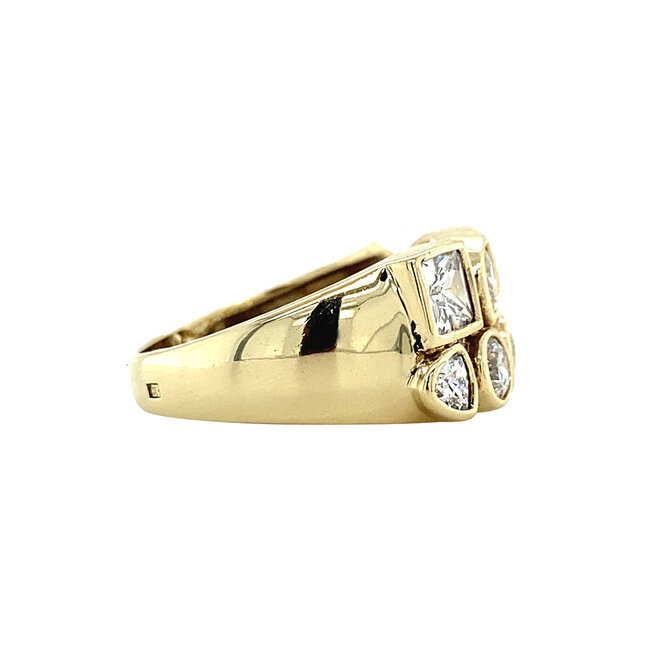 Gouden ring met zirkonia 14 krt