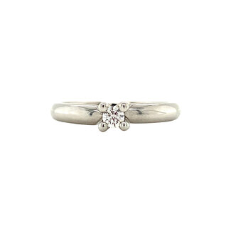 Witgouden solitair ring met diamant 14 krt* nieuw