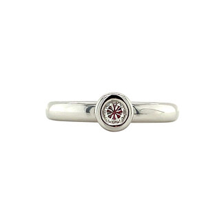 White gold solitaire ring with diamond 14 kt* new