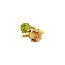 Gold ring with zirconia and diamond 18 crt