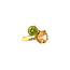 Gold ring with zirconia and diamond 18 crt