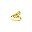 Gold ring with zirconia and diamond 18 crt