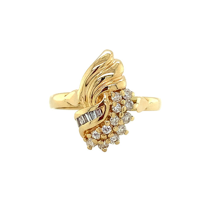 Gouden ring met diamant 14 krt