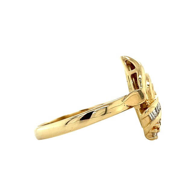 Gold ring with diamond 14 kt