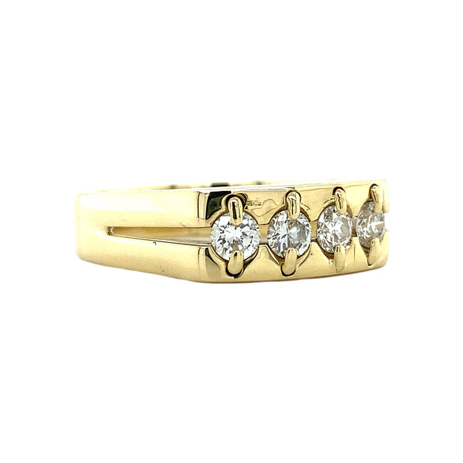 Gouden heren ring met diamant 14 krt