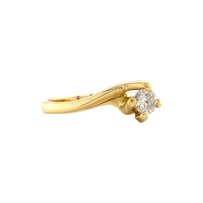 Gouden solitair ring met diamant 18 krt