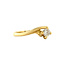 Gold solitaire ring with diamond 18 kt