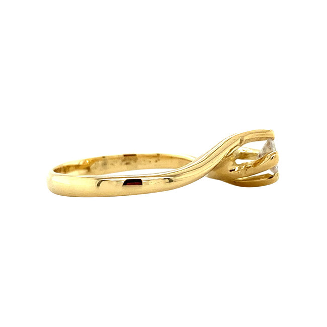 Gouden solitair ring met diamant 18 krt