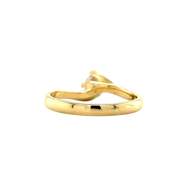 Gouden solitair ring met diamant 18 krt