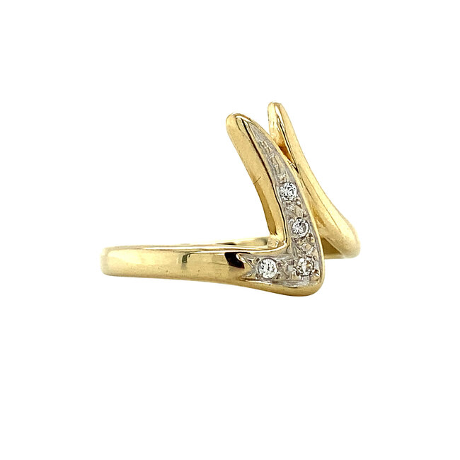 Gold ring with zirconia 14 kt