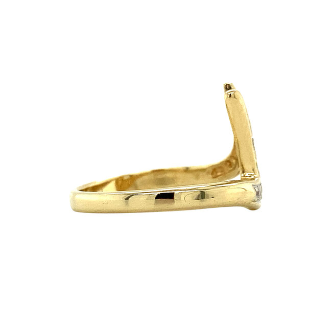 Gouden ring met zirkonia 14 krt